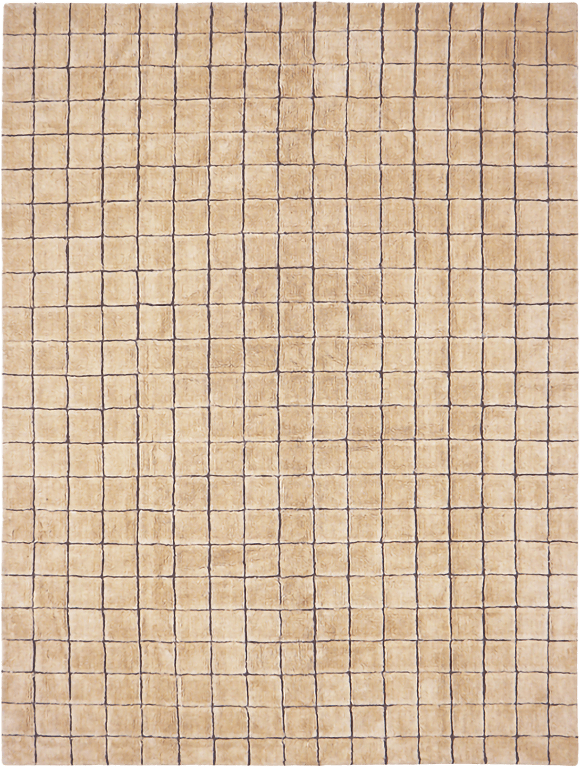 Tvättbar Ullmatta Mosaic 170x240 cm, från LORENA CANALS, i färgen amberull + jordbrun/natur blandad canvas.