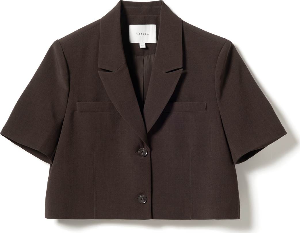 N-leanne Crop Blazer - Chocolate, från Noella, i färgen chocolate.