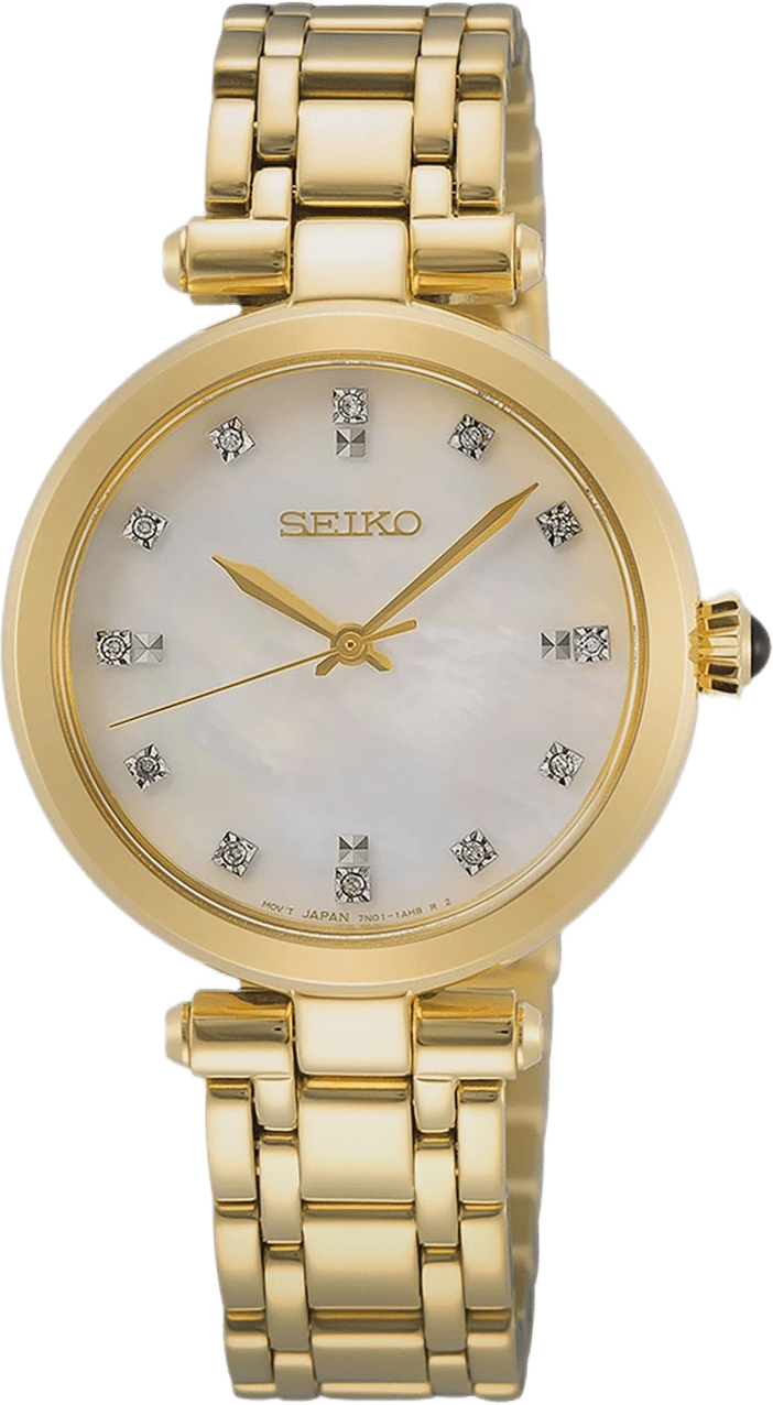 Seiko Dam Vit-guld/stål-guld, Stållänk - Srz536p1, från Seiko, i färgen 1.
