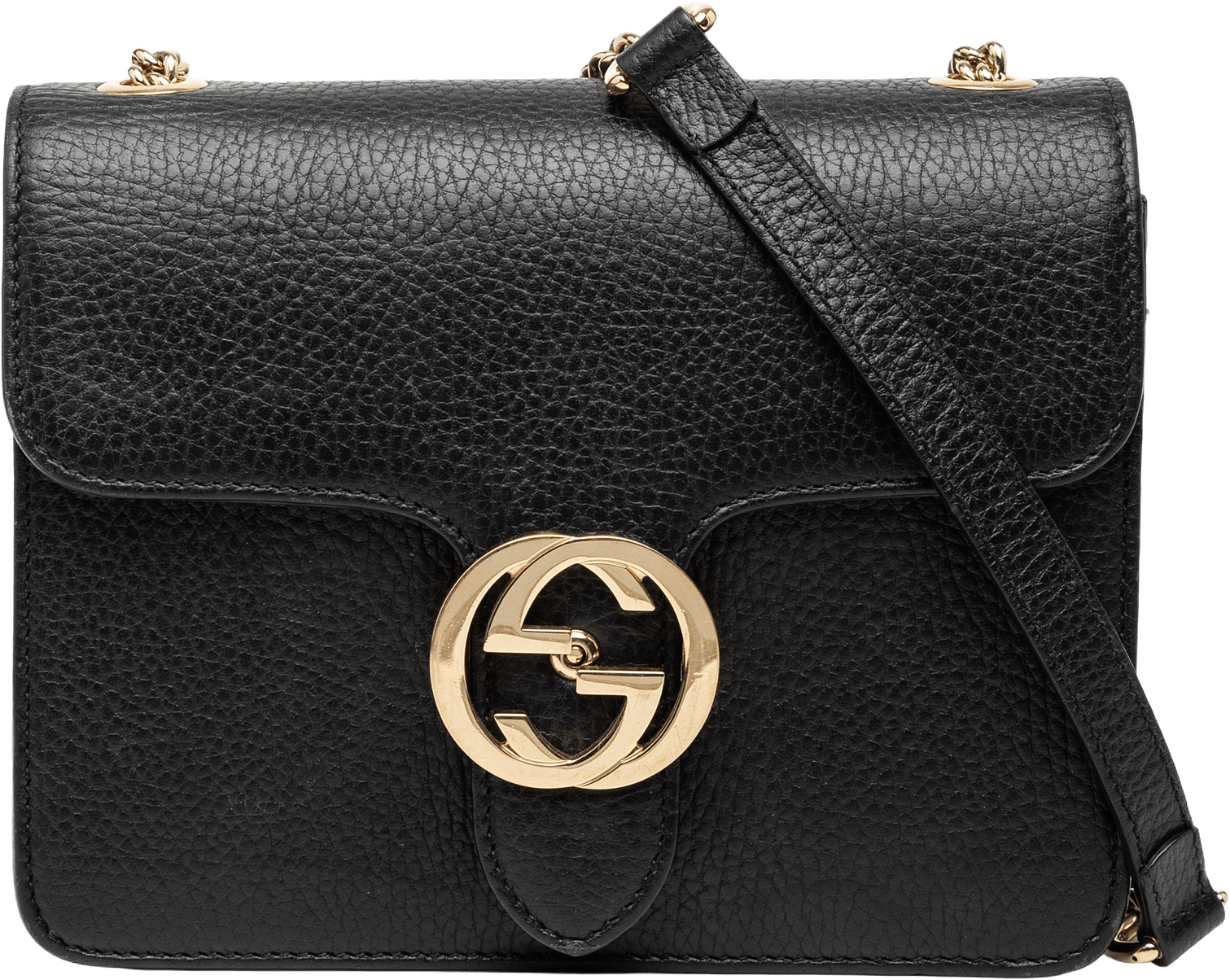 Gucci Small Dollar Calfskin Interlocking G Crossbody, från Luxclusif, i färgen black.