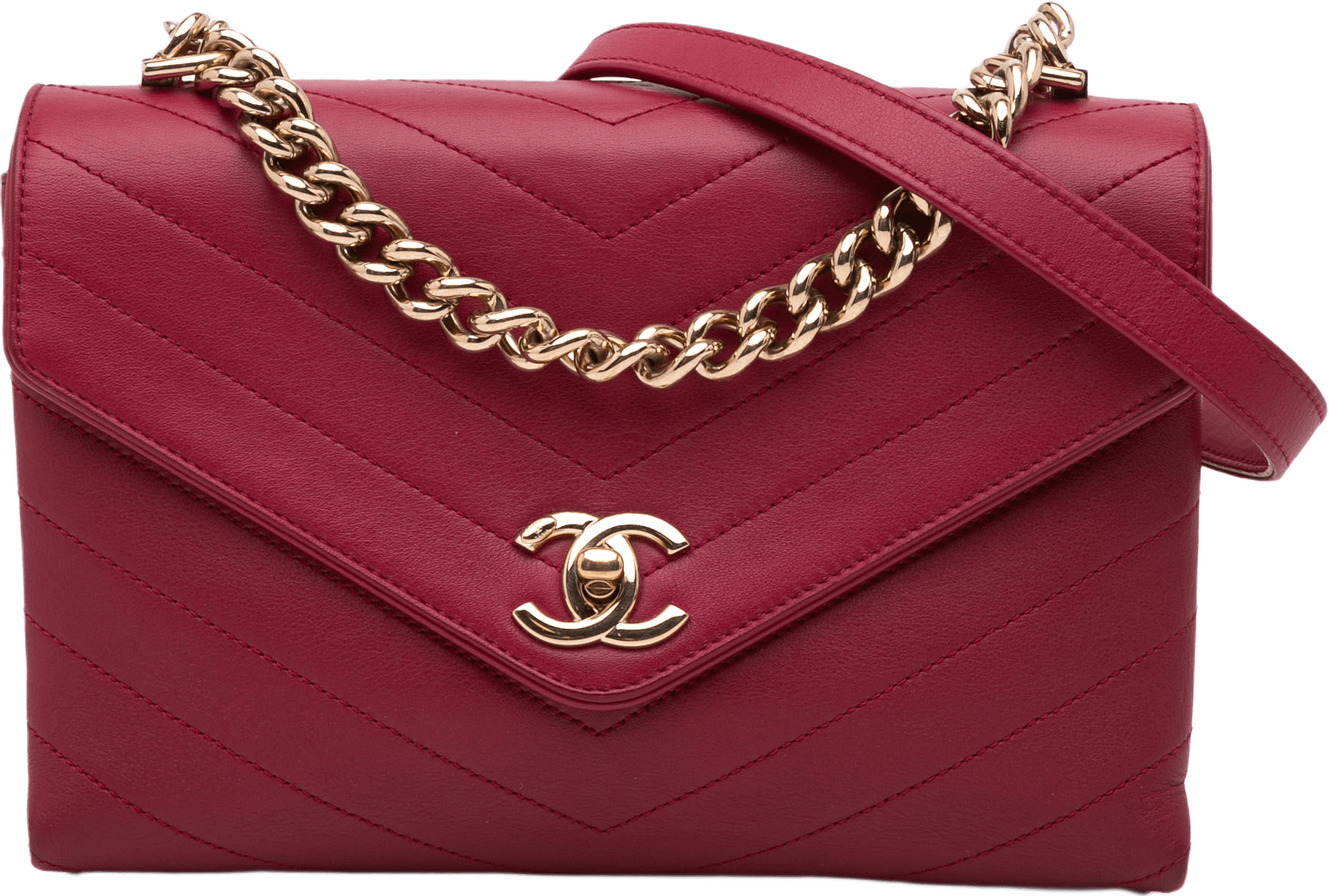 Chanel Small Calfskin Coco Chevron Envelope Flap