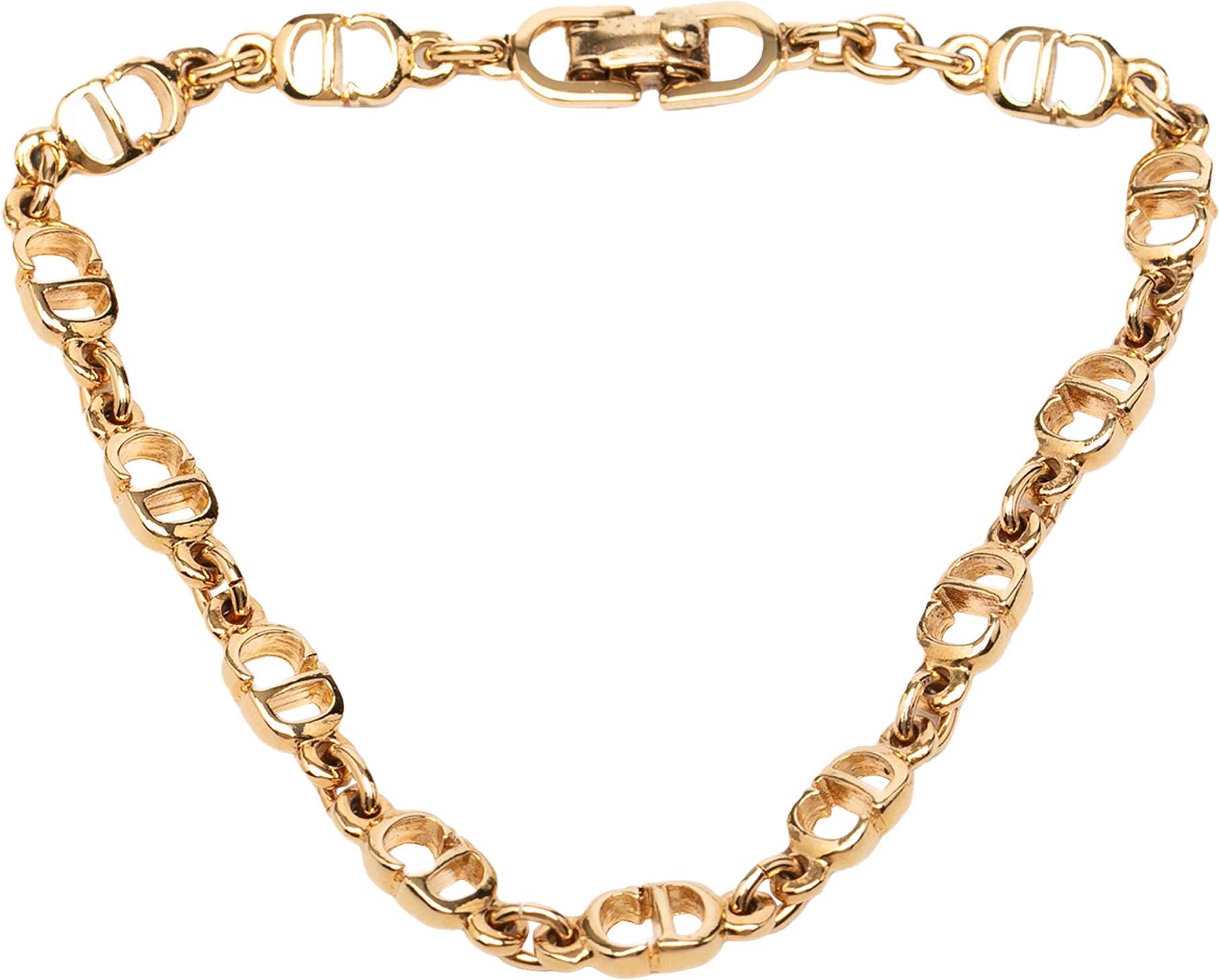 Dior Gold Plated Cd Logo Chain Bracelet, från Luxclusif, i färgen gold.