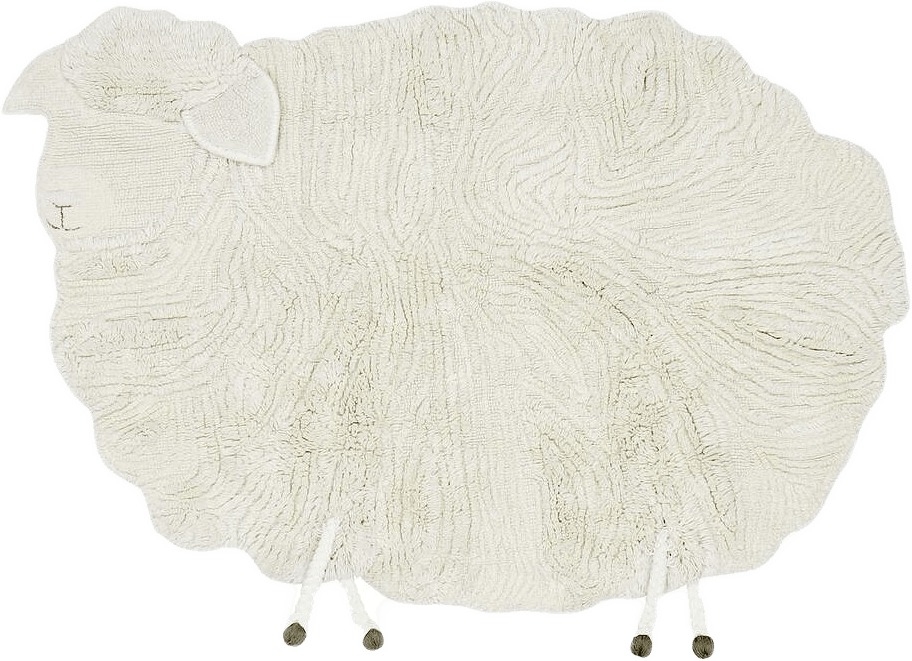 Tvättbar Ullmatta Woolable Pink Nose Sheep, från LORENA CANALS, i färgen sheep white, frosted rose, almond frost.