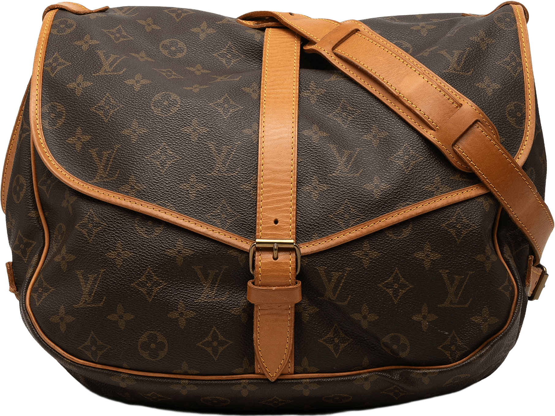 Louis Vuitton Monogram Saumur 35, från Luxclusif, i färgen brown.