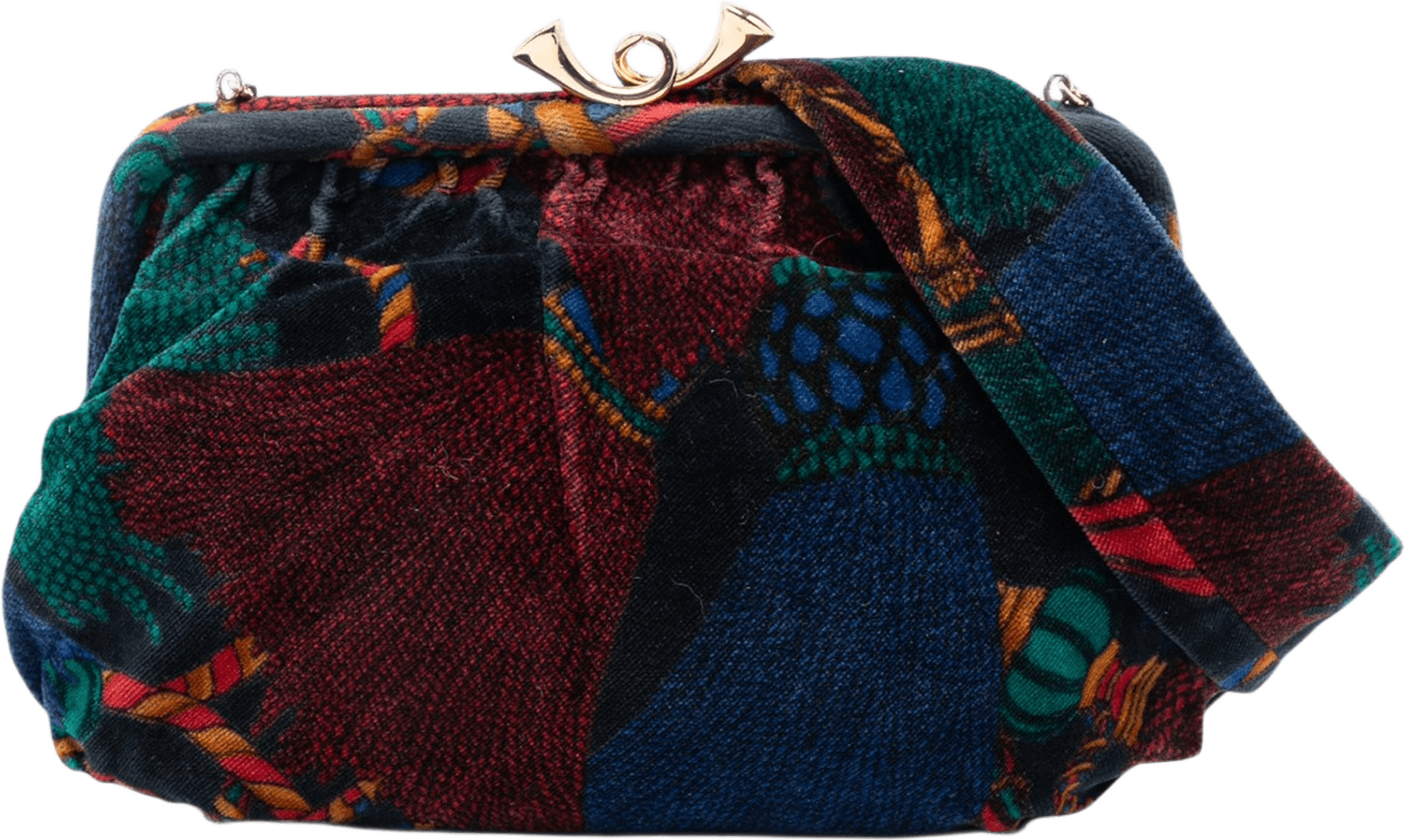 Bottega Veneta Printed Velvet Frame Shoulder Bag, från Luxclusif, i färgen multi.