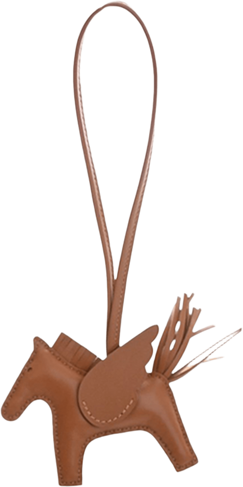 Hermès Milo Lambskin And Swift Grigri Rodeo Pegase Bag Charm Pm, från Luxclusif, i färgen brown.