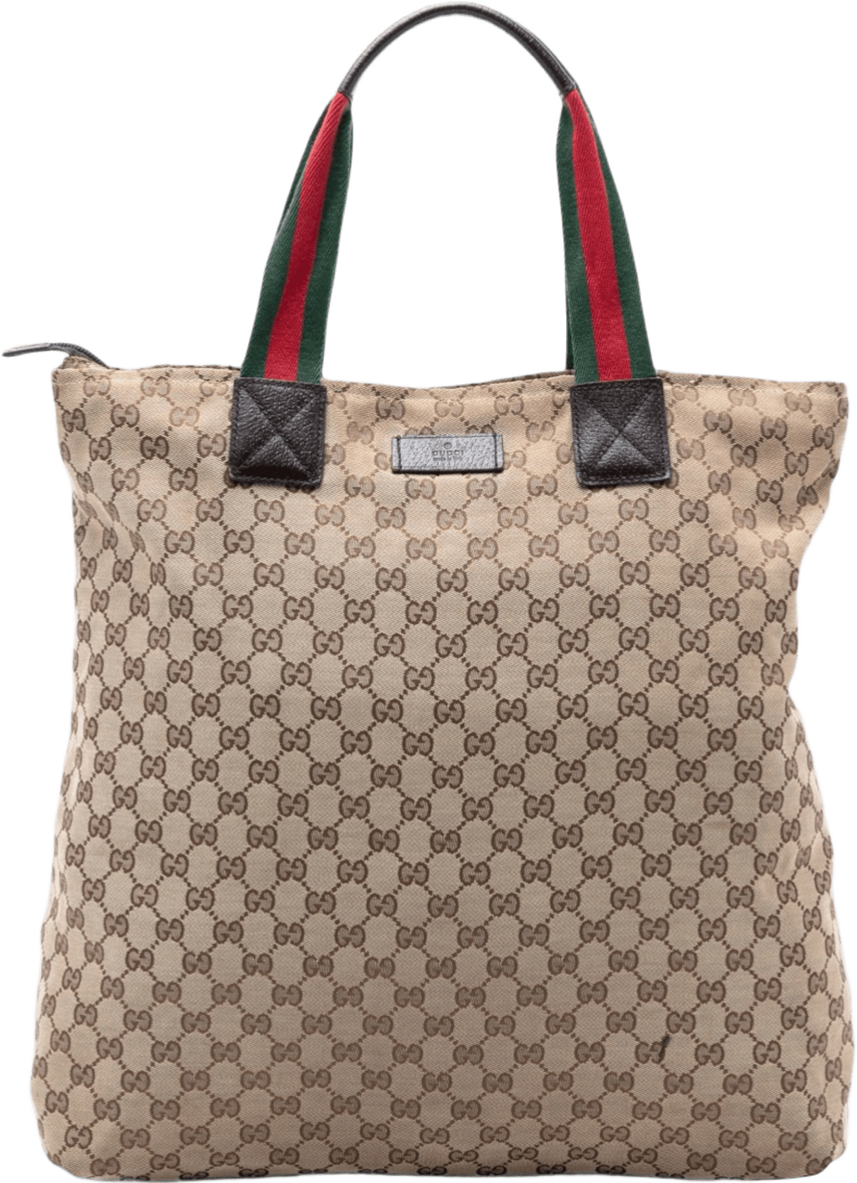 Gucci Gg Canvas Web Vertical Tote, från Luxclusif, i färgen beige.