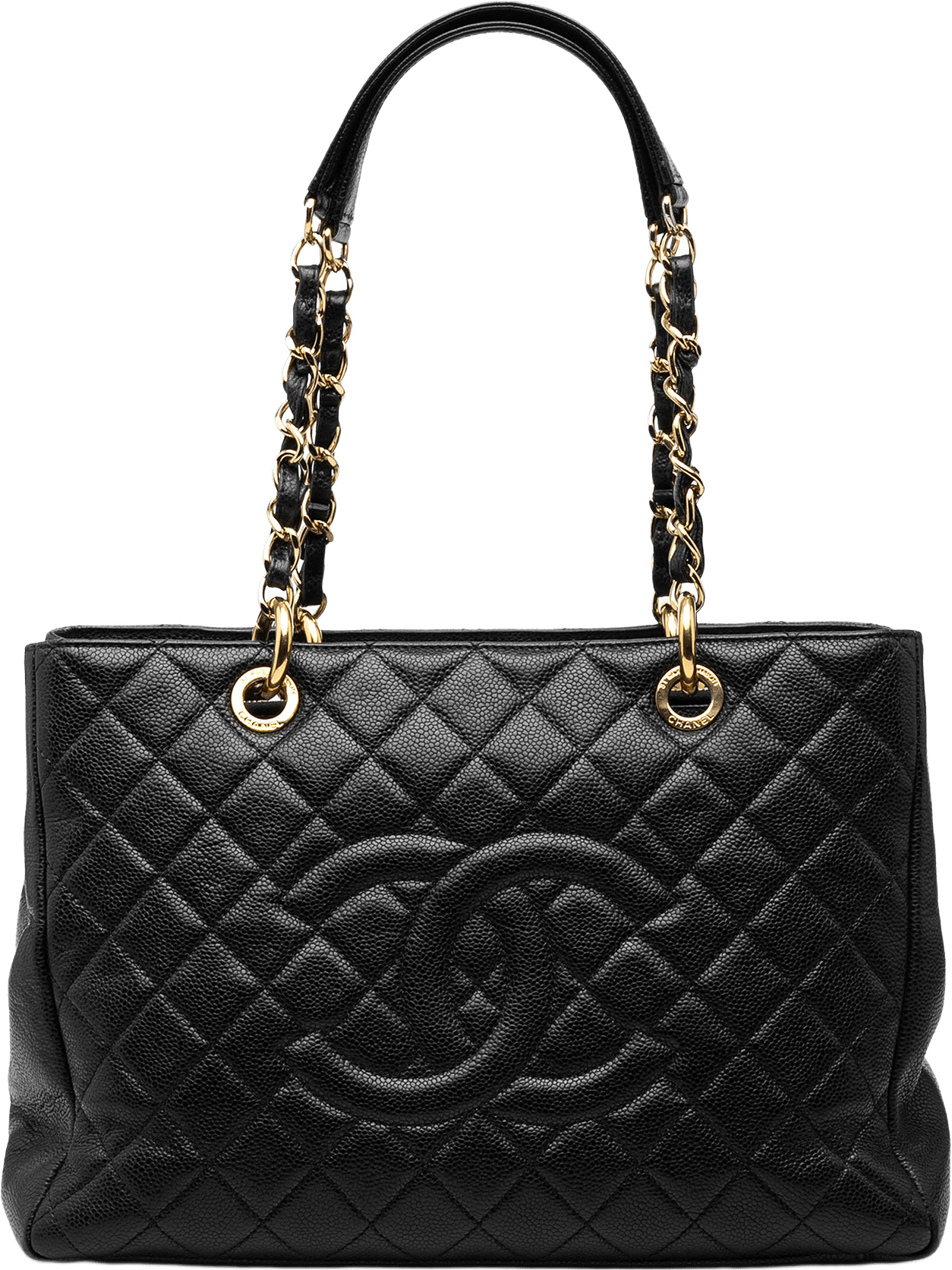 Chanel Caviar Grand Shopping Tote, från Luxclusif, i färgen black.