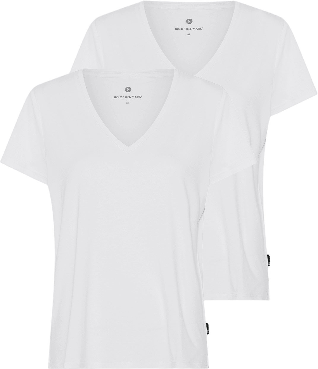 2-pack Bambu, T-shirt V-neck, Svart, från JBS of Denmark, i färgen white.