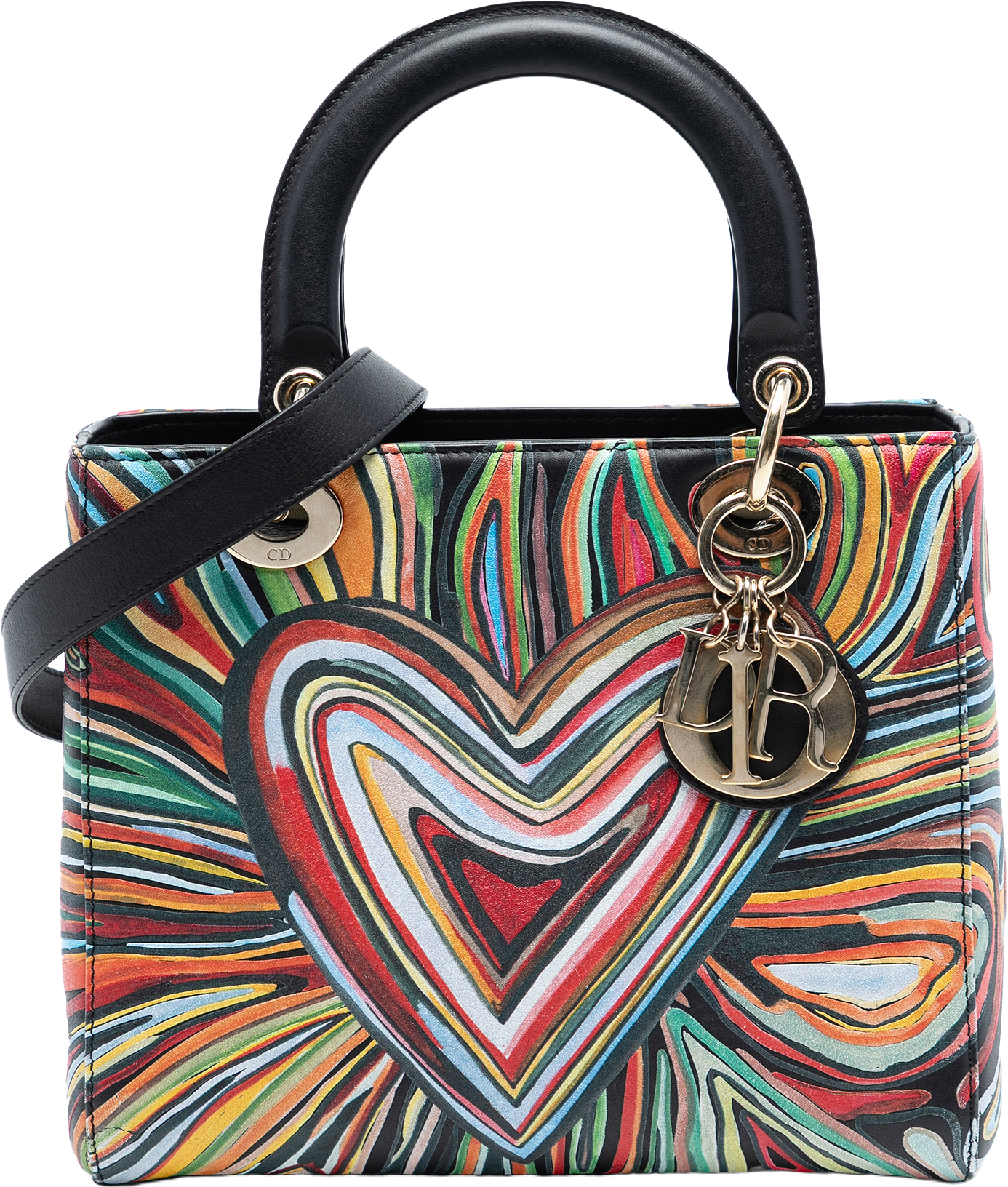 Dior Limited Edition Dioramour Medium Calfskin Lady Dior, från Luxclusif, i färgen black.