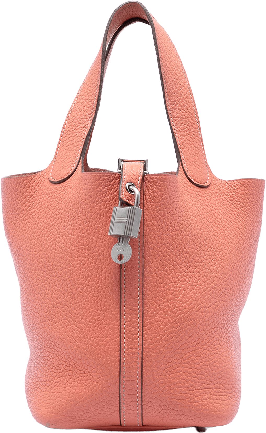 Hermès Clemence Picotin Lock 18, från Luxclusif, i färgen peach.
