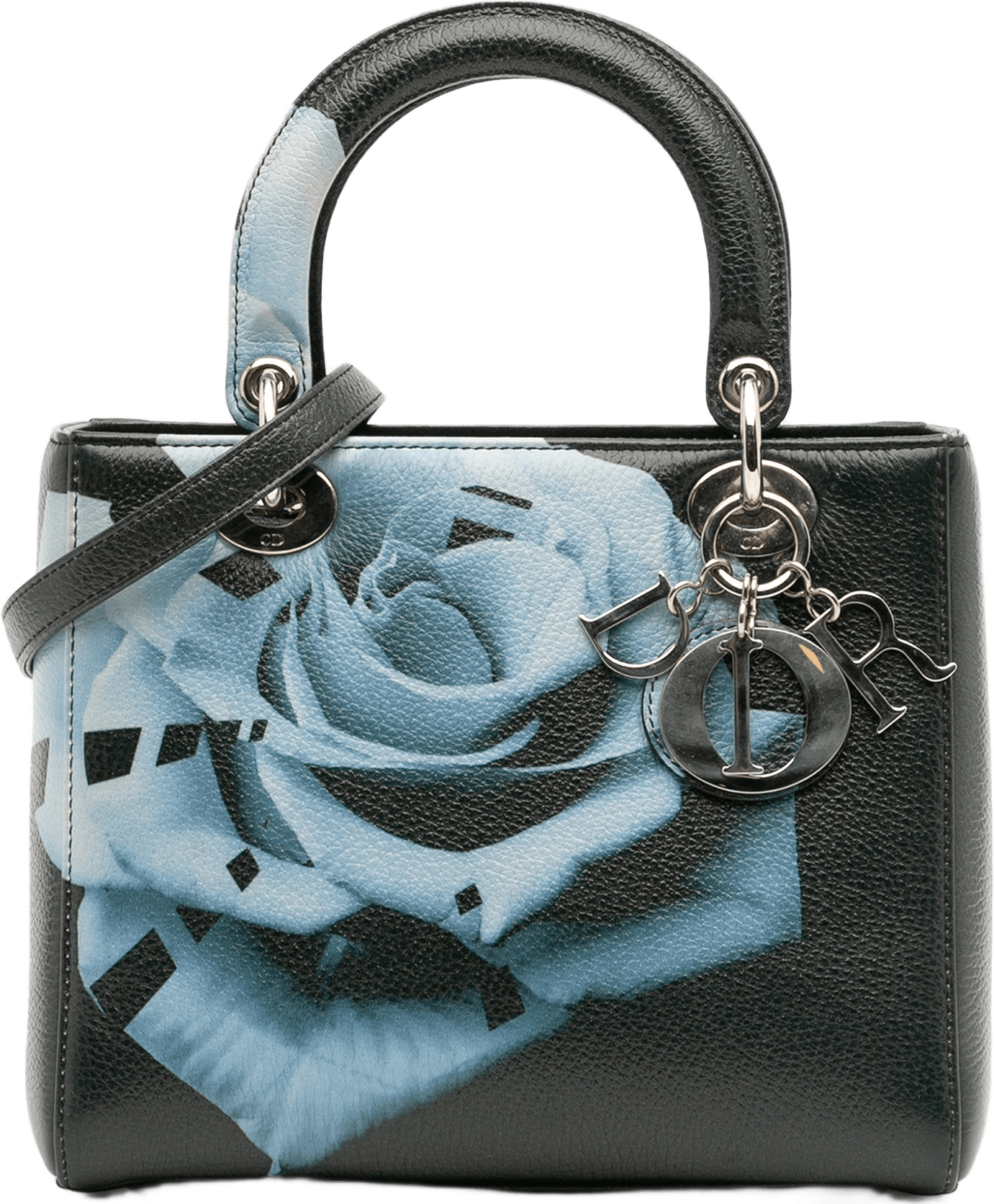 Dior Medium Deerskin Floral Print Lady Dior, från Luxclusif, i färgen dark green.