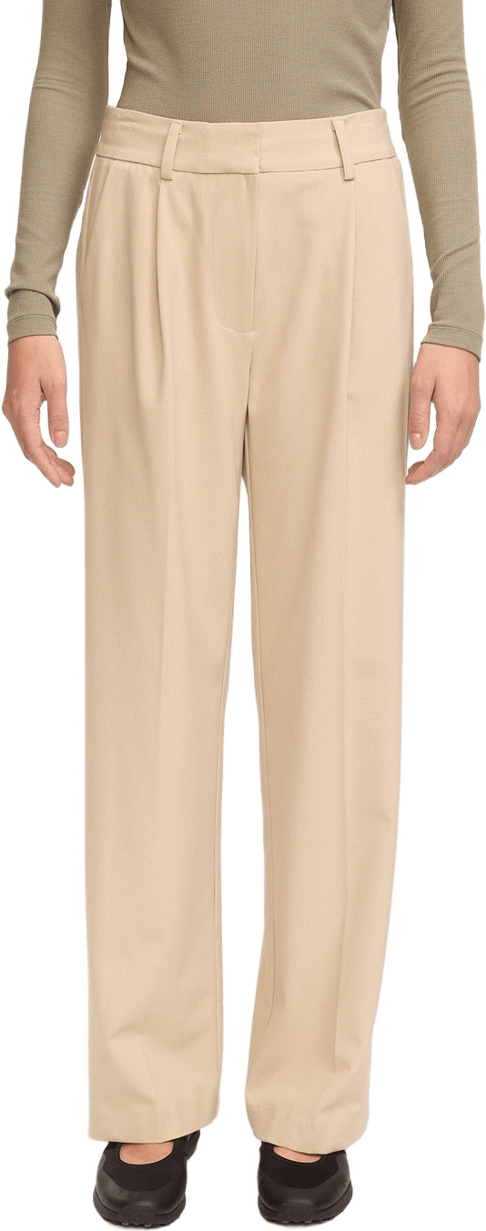 Srvilja Midwaist Loose Pant - Feather Gray Melange, från Soft Rebels, i färgen feather gray melange.