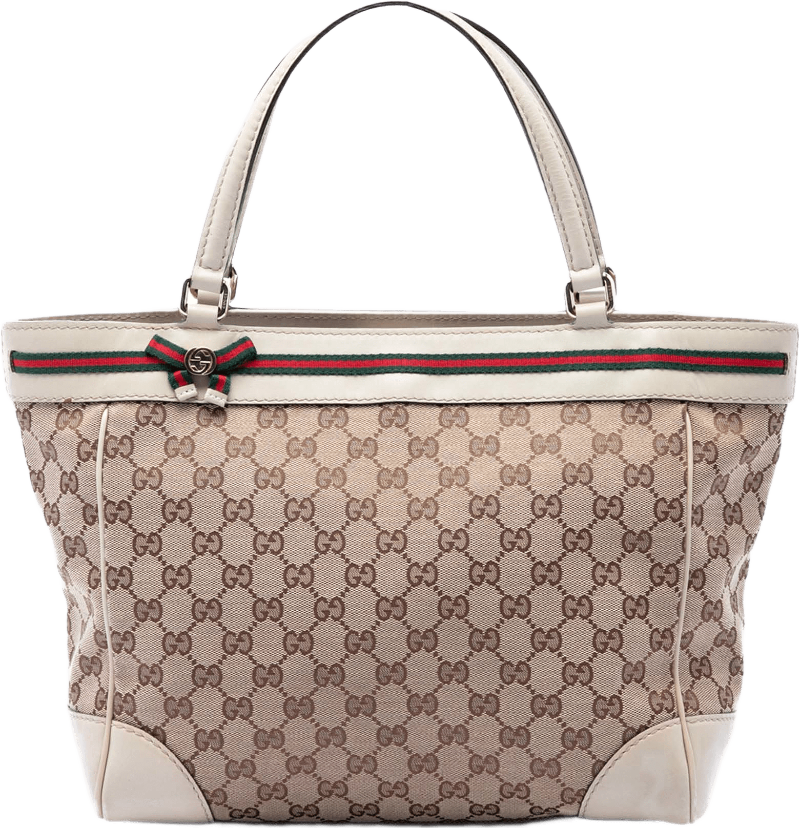 Gucci Gg Canvas Web Mayfair Tote, från Luxclusif, i färgen vit.