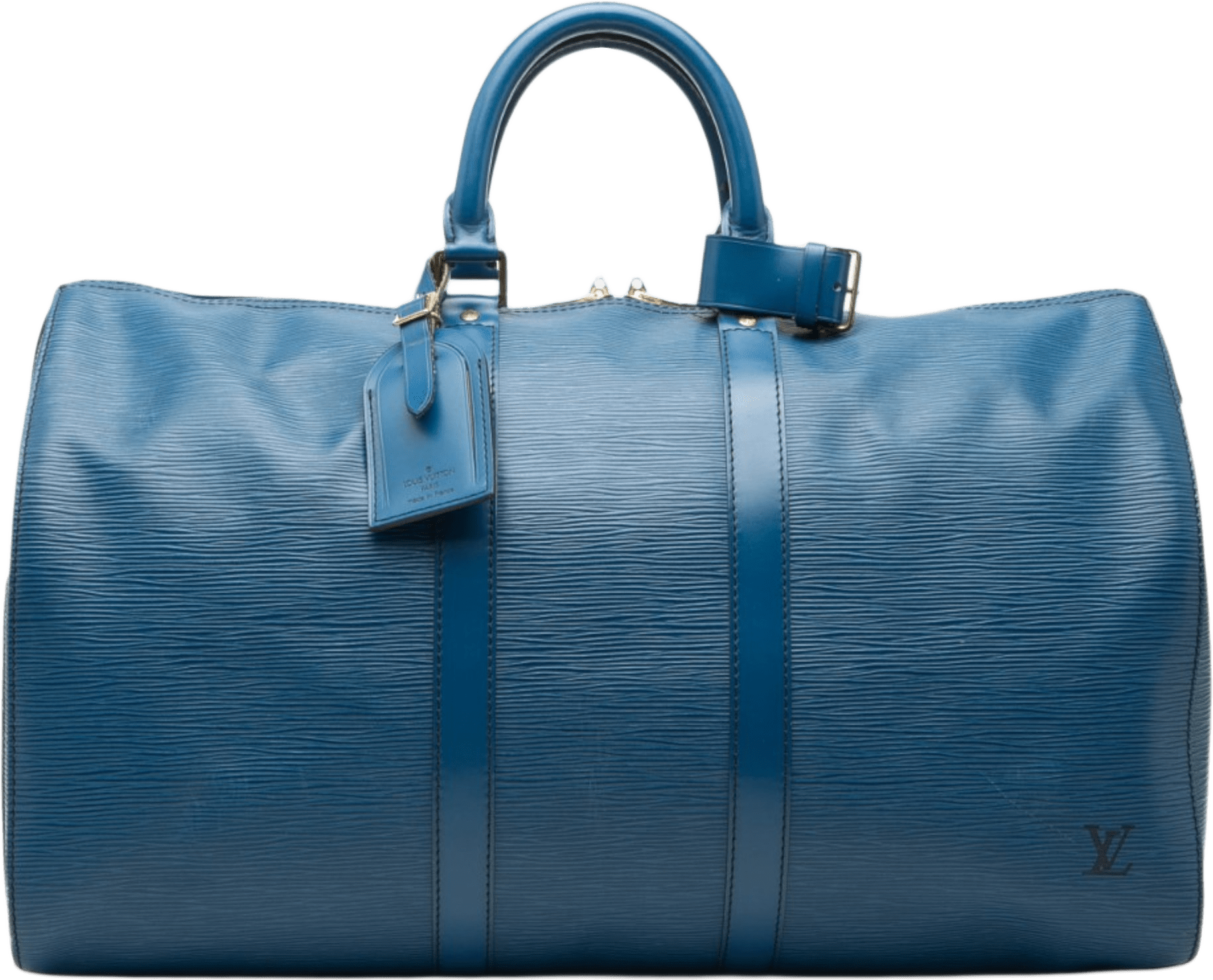 Louis Vuitton Epi Keepall 45, från Luxclusif, i färgen blue.
