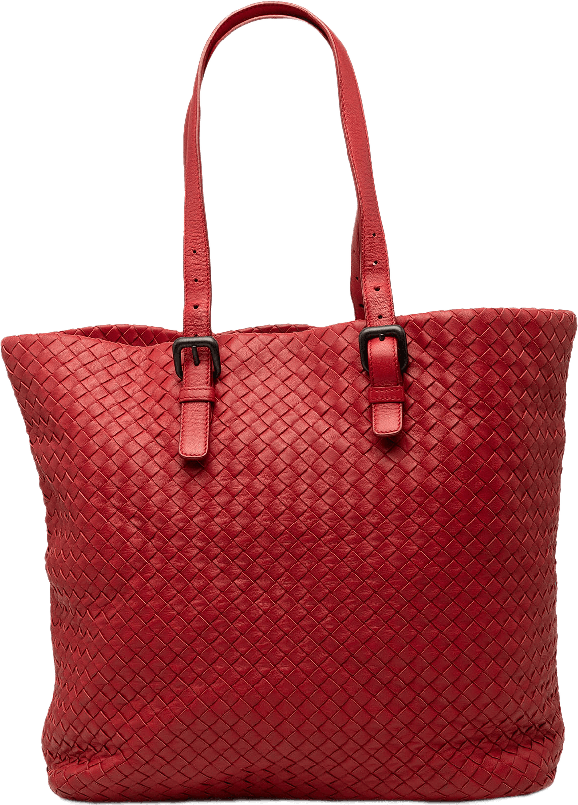Bottega Veneta Nappa Intrecciato Tote, från Luxclusif, i färgen röd.
