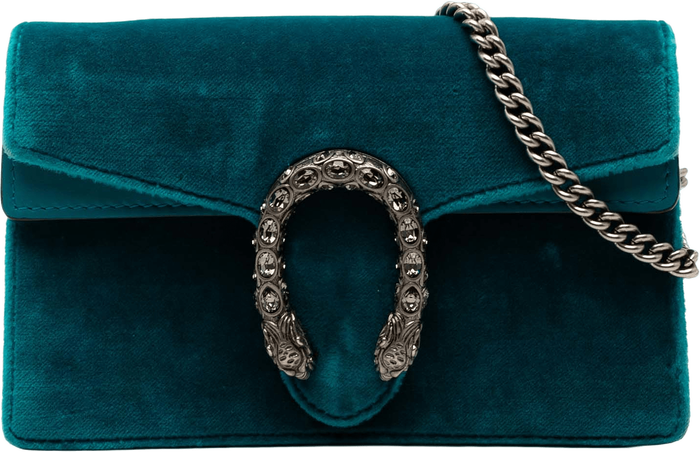 Gucci Mini Velvet Dionysus Crossbody, från Luxclusif, i färgen blue.