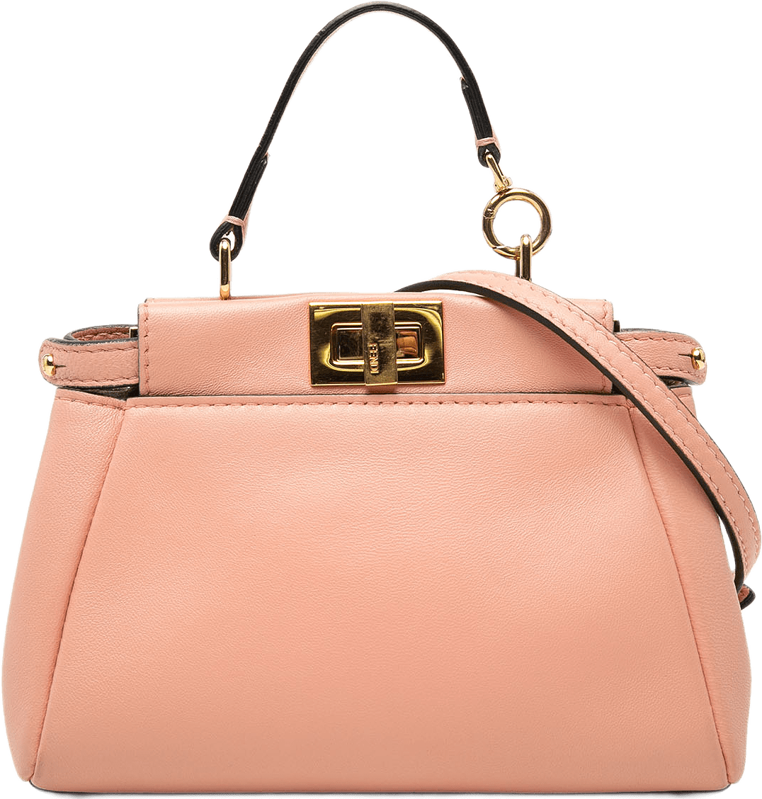 Fendi Micro Leather Peekaboo Satchel, från Luxclusif, i färgen rosa.