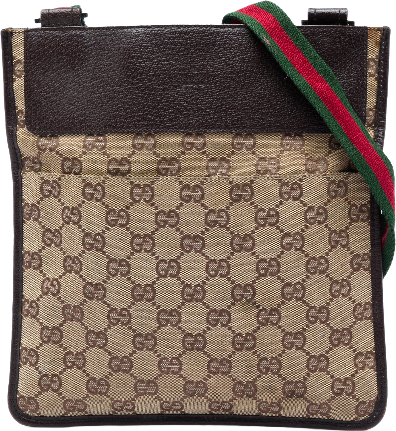 Gucci Gg Canvas Web Crossbody, från Luxclusif, i färgen beige.