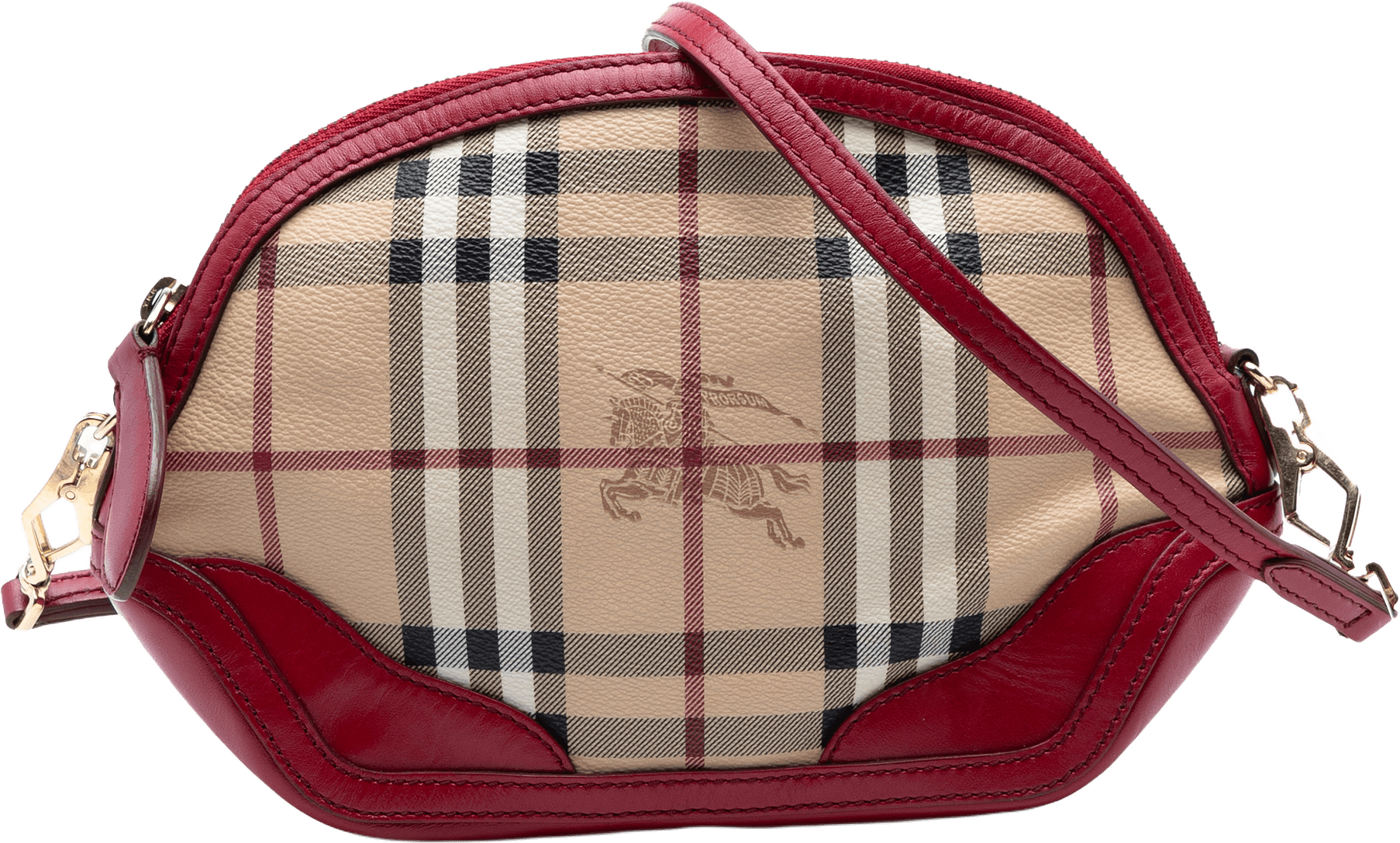 Burberry Mini Haymarket Check Coated Canvas Orchard Crossbody, från Luxclusif, i färgen beige.