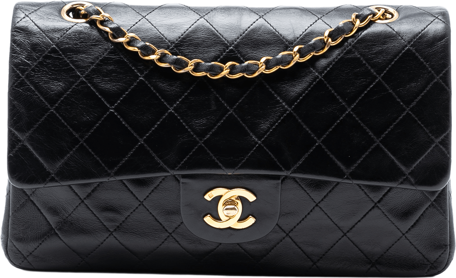 Chanel Medium Classic Lambskin Double Flap, från Luxclusif, i färgen black.