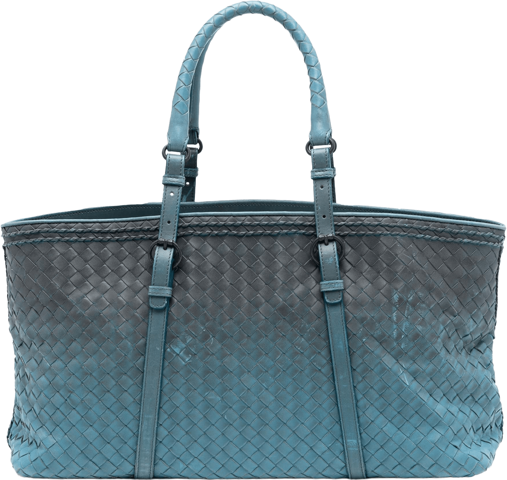 Bottega Veneta Ombre Nappa Intrecciato Tote, från Luxclusif, i färgen denim.