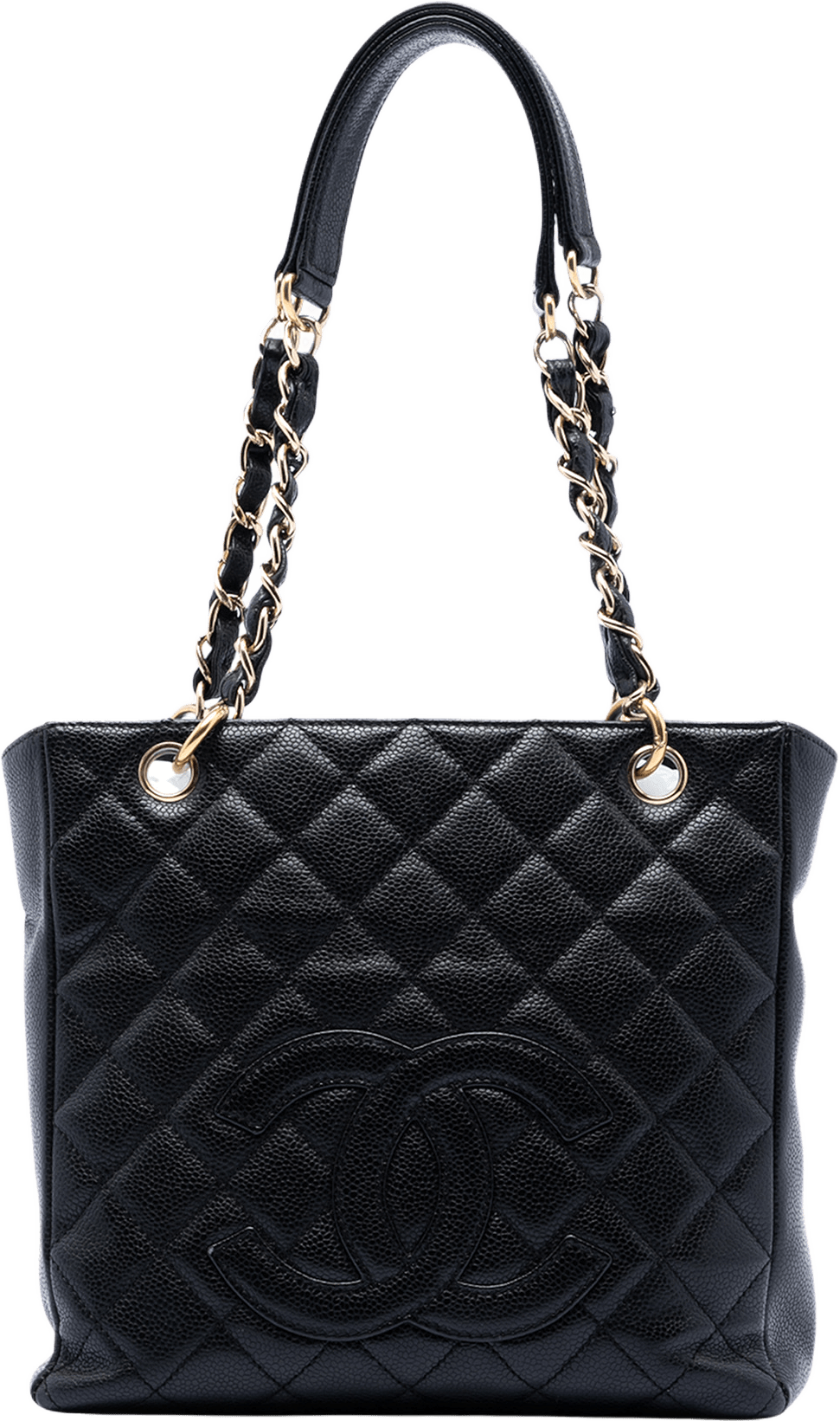 Chanel Caviar Petite Shopping Tote, från Luxclusif, i färgen black.