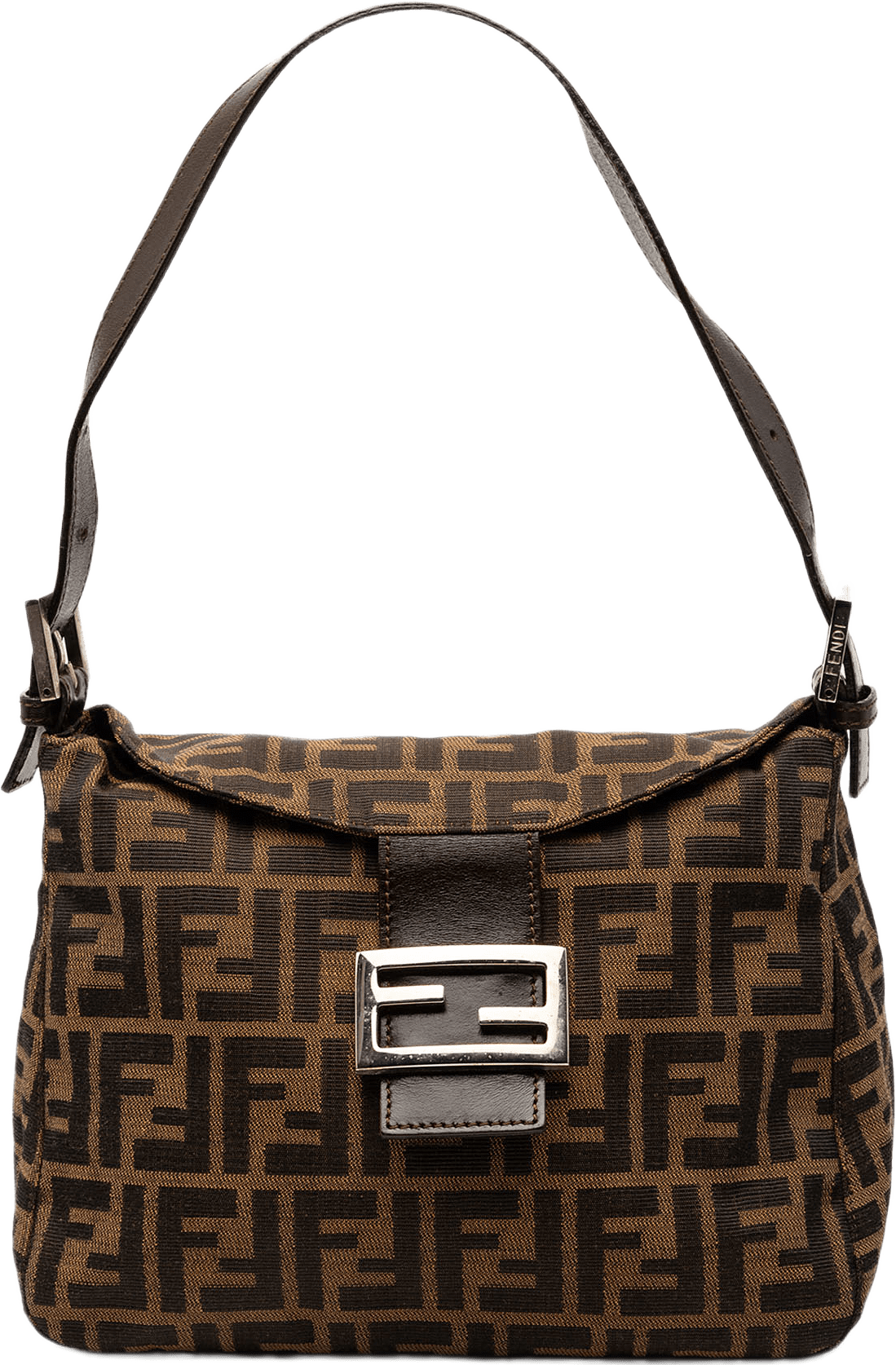 Fendi Zucca Canvas Double Flap Mamma, från Luxclusif, i färgen brun.