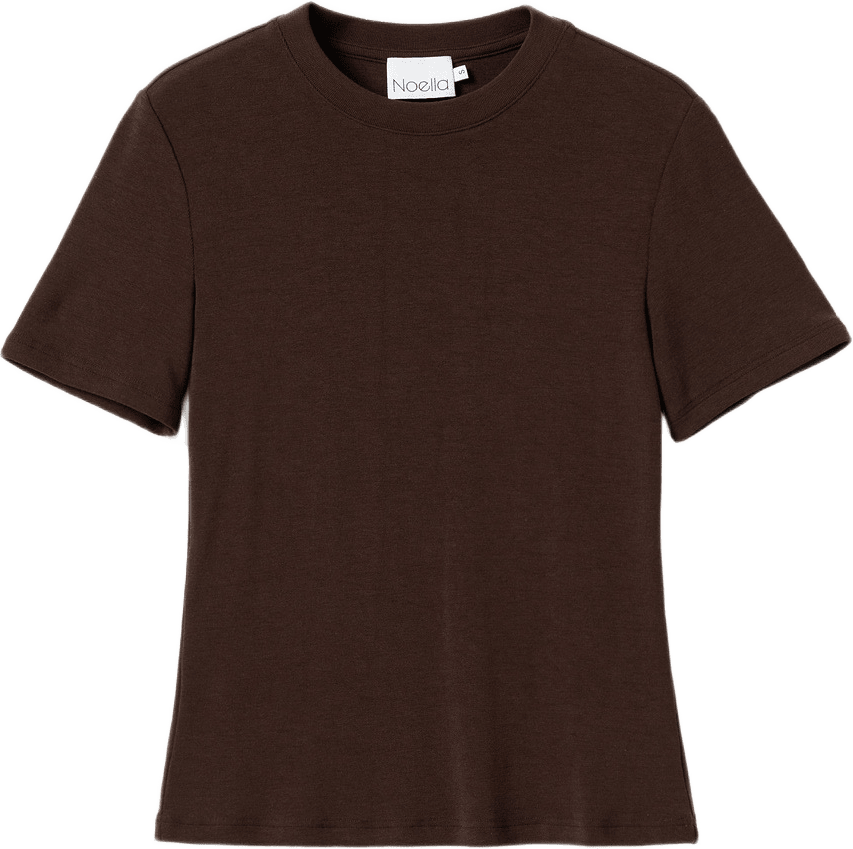 Lidie Ss Top - Chocolate, från Noella, i färgen chocolate.