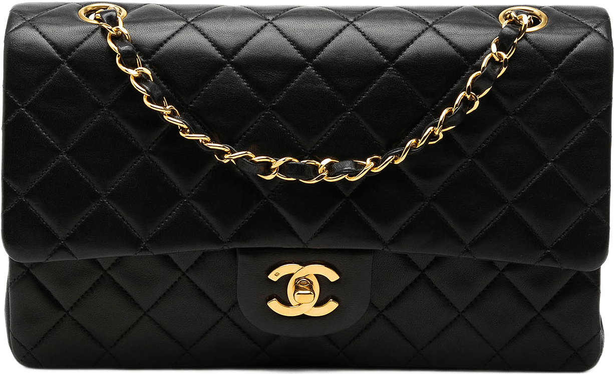 Chanel Medium Classic Lambskin Double Flap, från Luxclusif, i färgen svart.