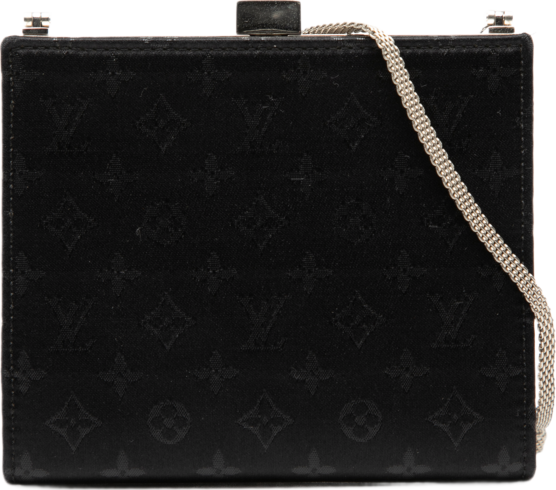 Louis Vuitton Monogram Satin Mini Ange, från Luxclusif, i färgen svart.