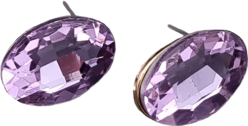 Örhänge Med Stor Fasetterad Sten, från Complement, i färgen purple.