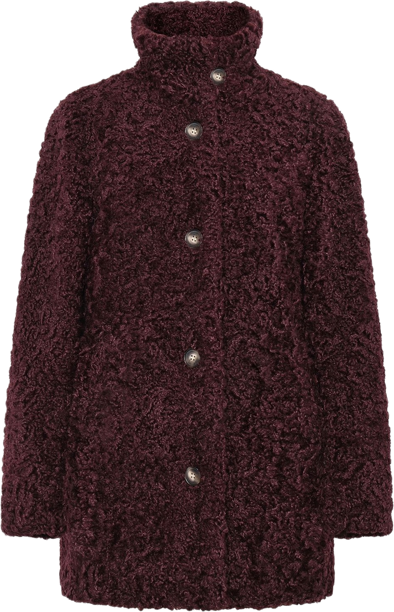 Marcy Coat, från Saki, i färgen deep wine.