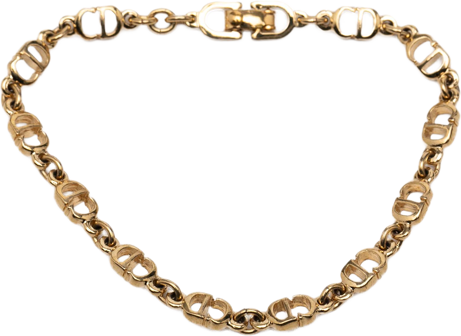 Dior Gold Plated Cd Logo Chain Link Bracelet, från Luxclusif, i färgen gold.