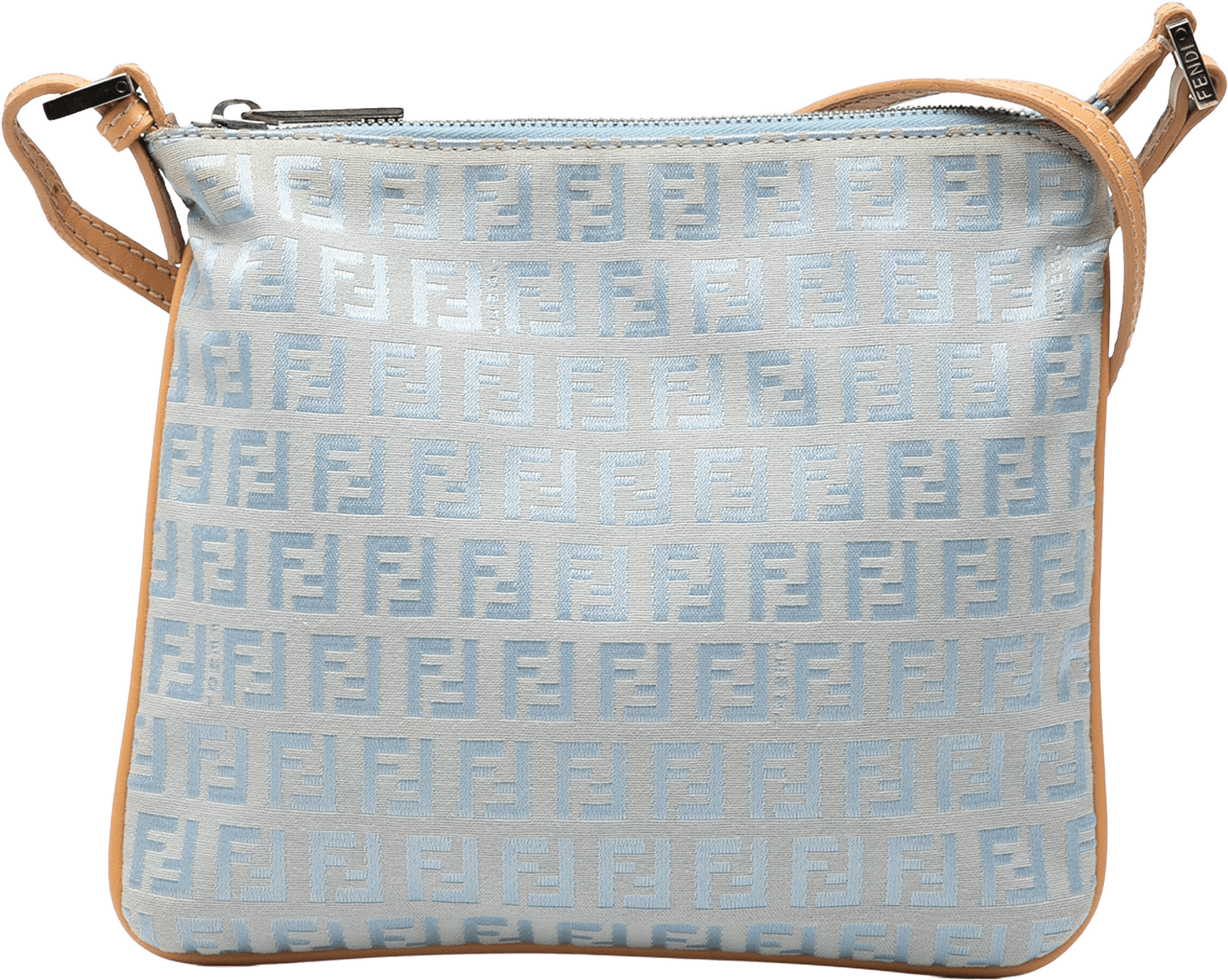 Fendi Zucchino Canvas Crossbody, från Luxclusif, i färgen light blue.