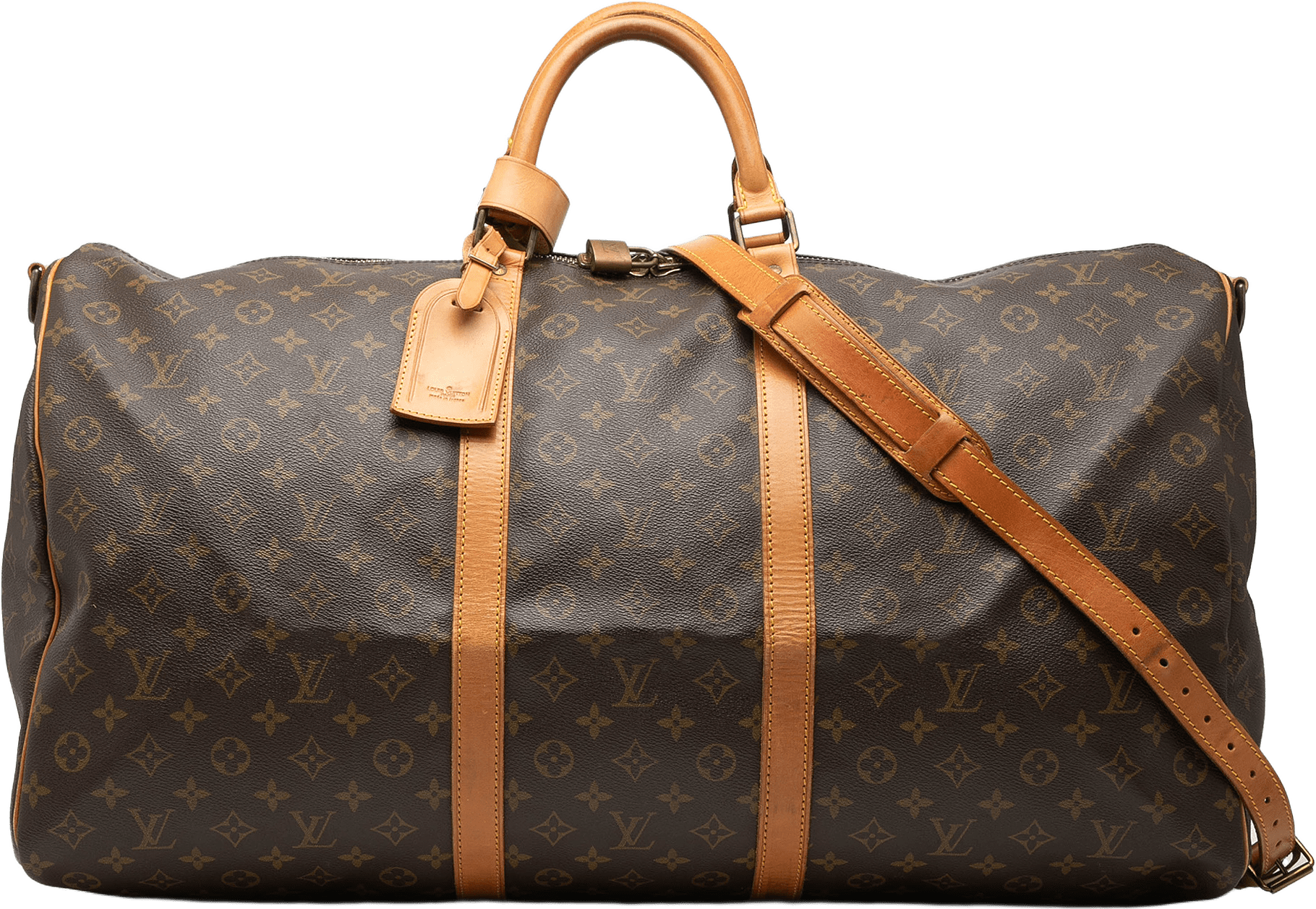 Louis Vuitton Monogram Keepall Bandouliere 60, från Luxclusif, i färgen brown.