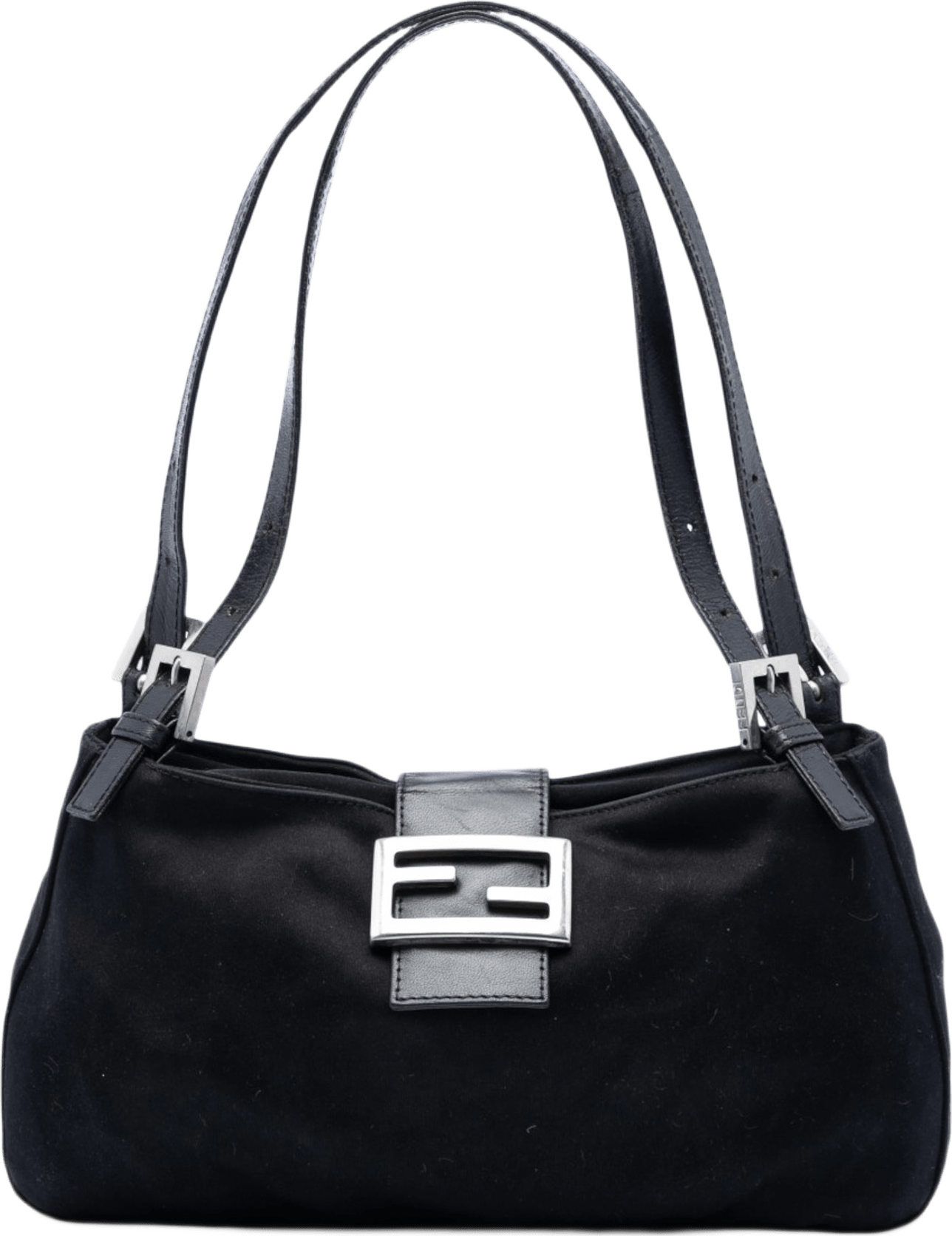 Fendi Cotton Ff Shoulder Bag, från Luxclusif, i färgen black.
