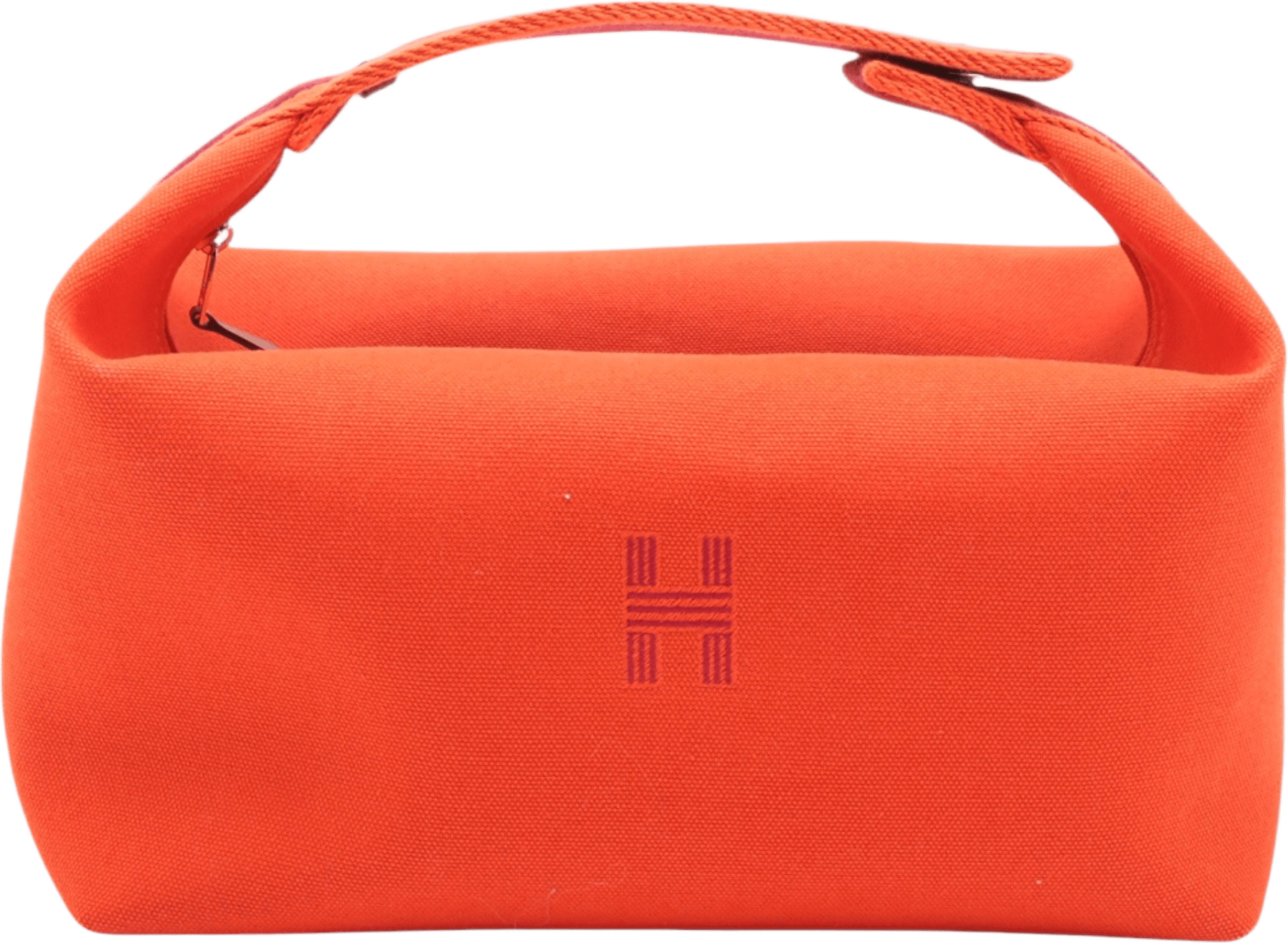 Hermès Large Toile Bride A Brac Case, från Luxclusif, i färgen dark orange.