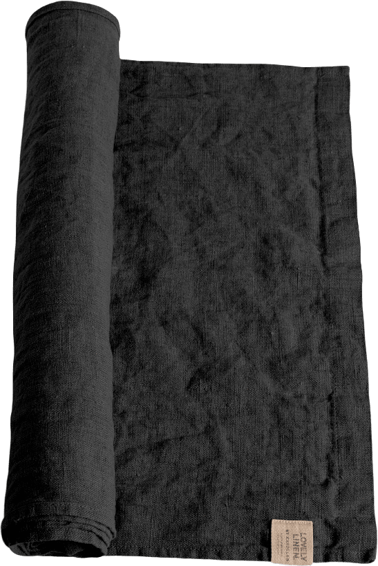 Bordslöpare Lovely - Tvättat Lin, från Lovely Linen, i färgen dark grey.