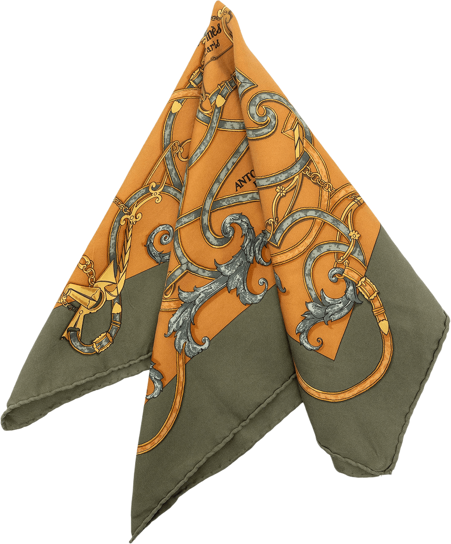 Hermès L Instruction Du Roy Silk Scarf 42, från Luxclusif, i färgen orange.