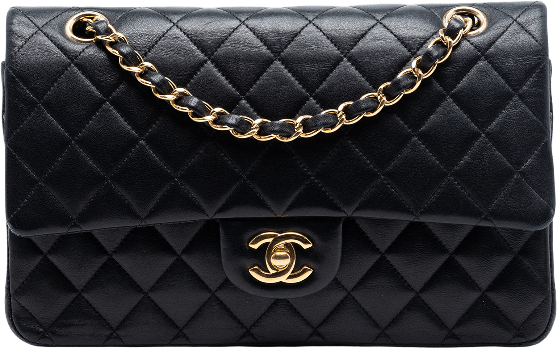 Chanel Medium Classic Lambskin Double Flap, från Luxclusif, i färgen black.