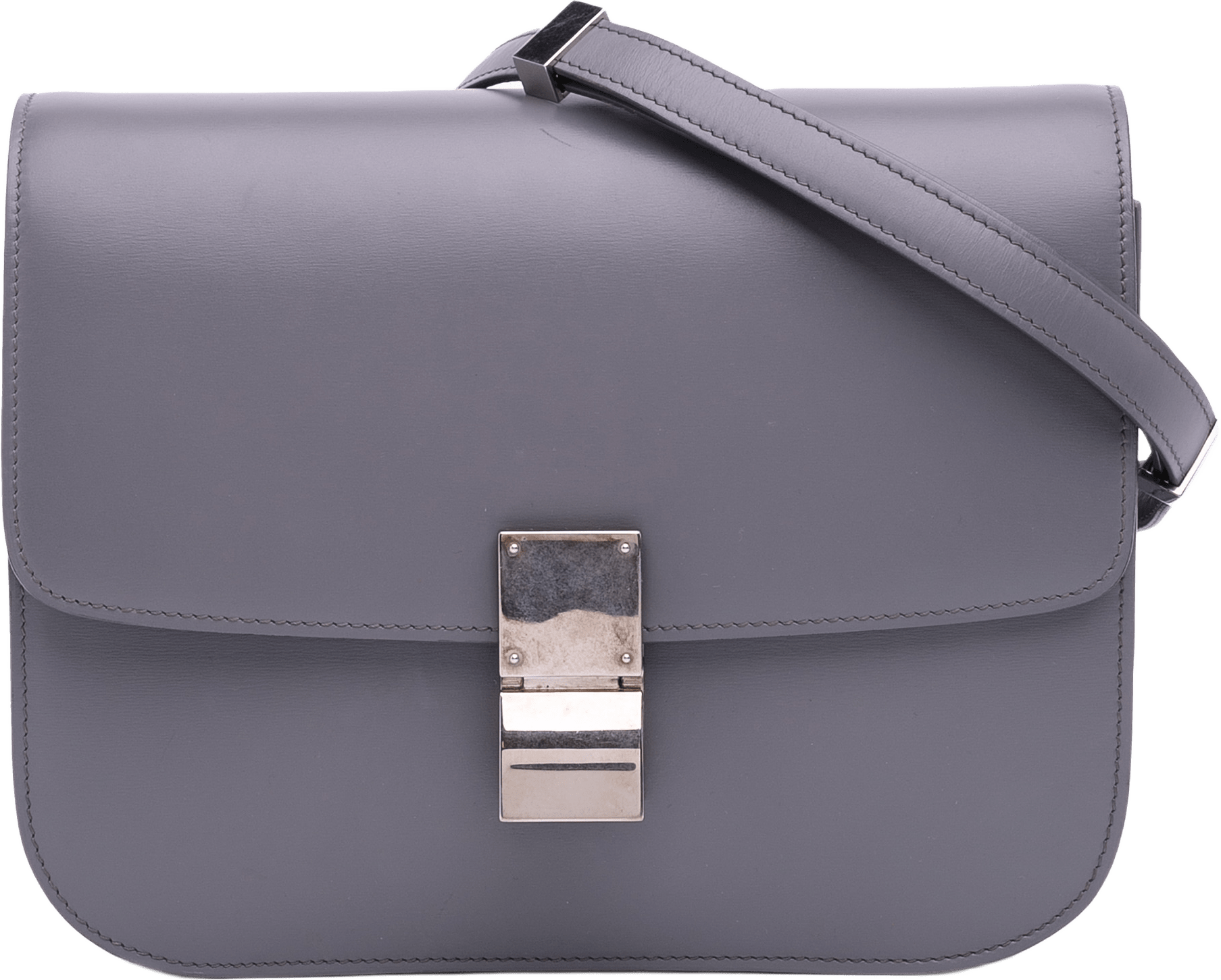 Celine Medium Calfskin Classic Box, från Luxclusif, i färgen purpur.