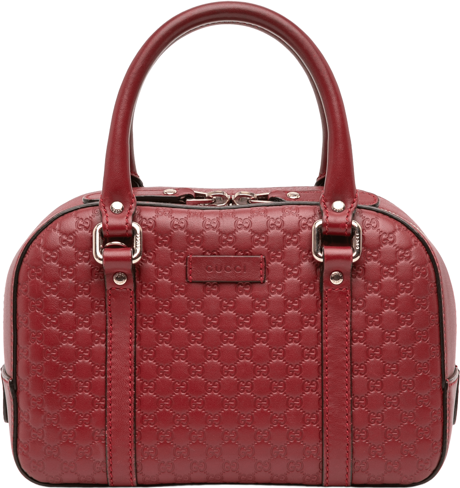 Gucci Small Microguccissima Bree Satchel, från Luxclusif, i färgen red.