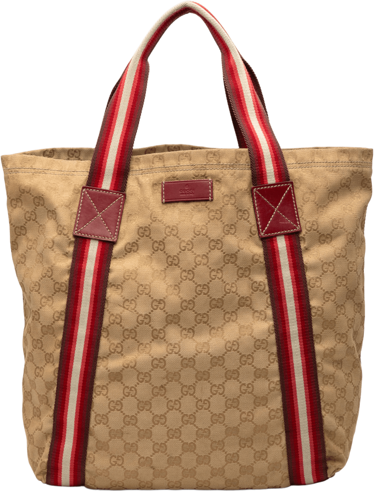 Gucci Gg Canvas Web Tote, från Luxclusif, i färgen beige.