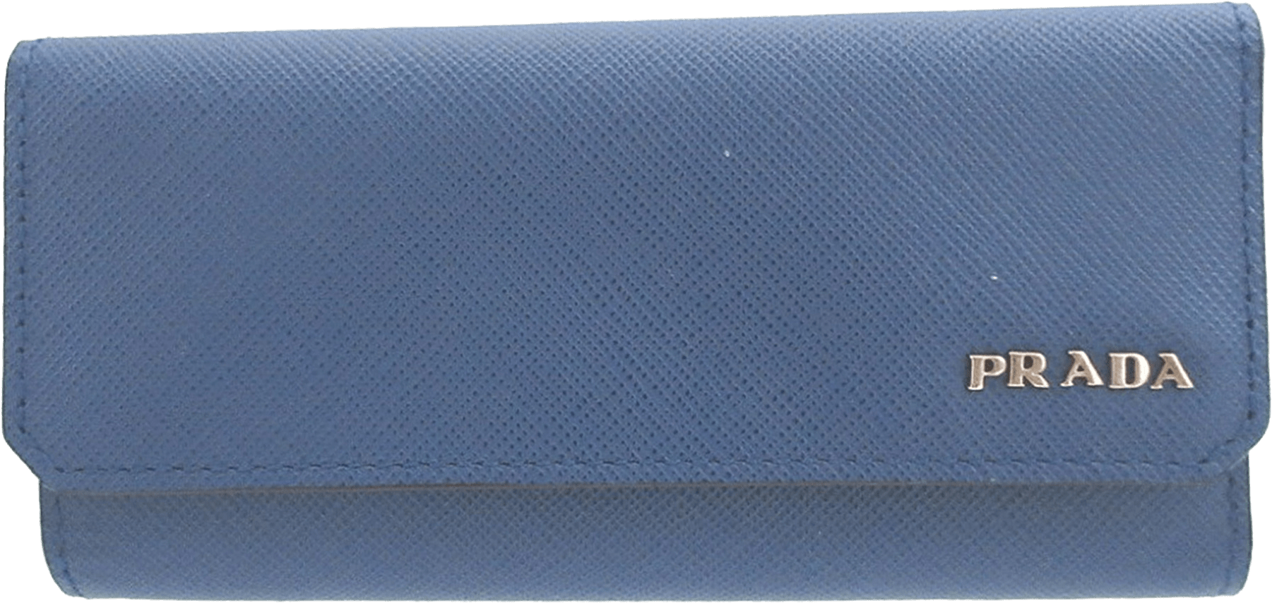 Prada Saffiano Key Holder, från Luxclusif, i färgen blue.