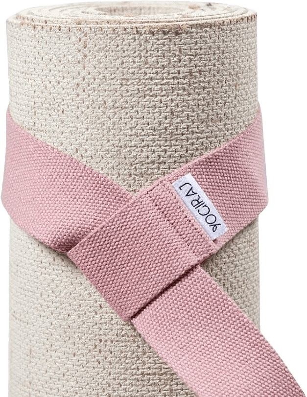 Bärrem Mat Carry Strap, från Yogiraj, i färgen heather pink.