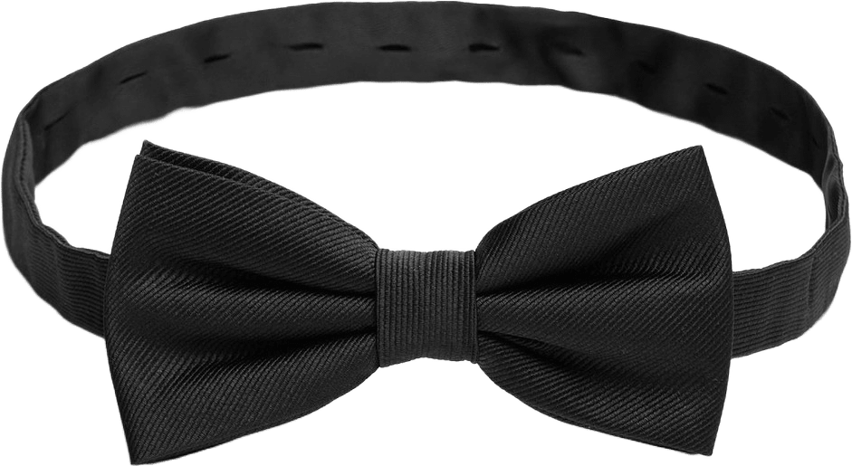 Silk Woven Rib Plain Pre Tied Bow Tie, från John Henric, i färgen black.