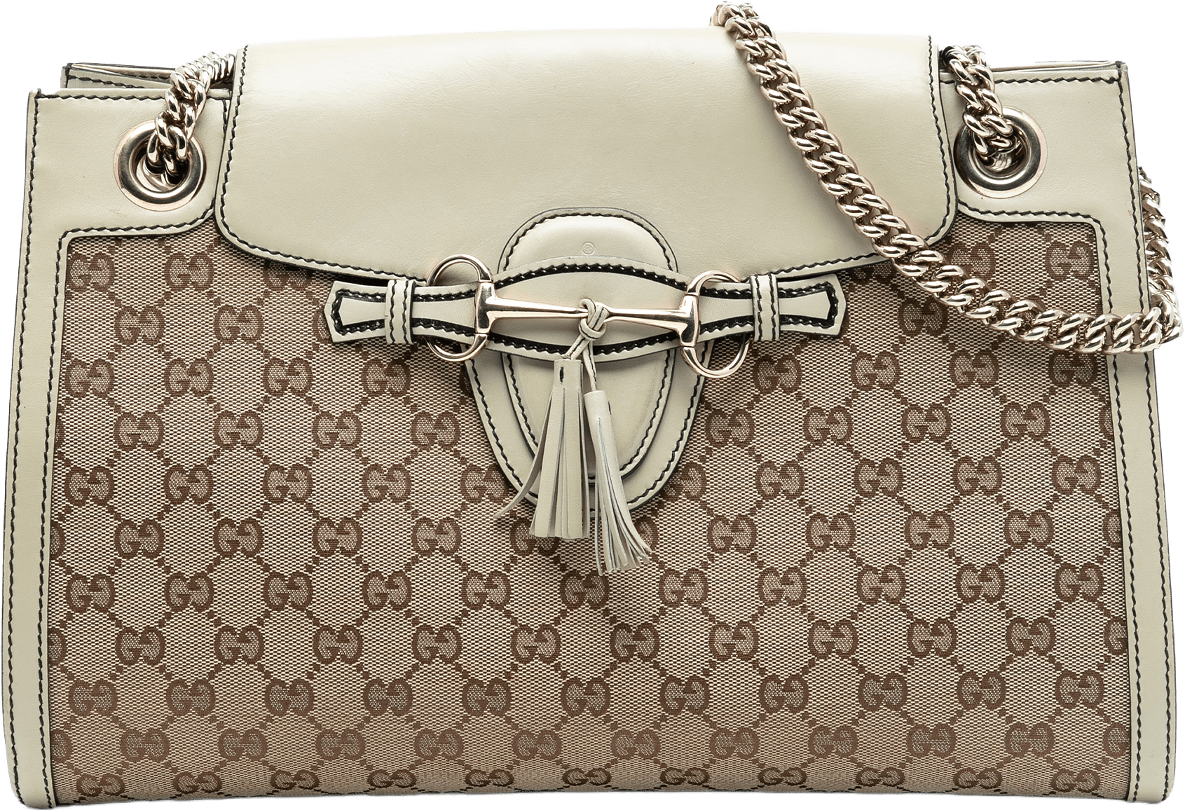 Gucci Large Gg Canvas Emily Shoulder Bag, från Luxclusif, i färgen beige.