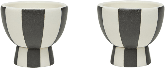 Toppu Egg Cup - Pack Of 2, från OYOY Living, i färgen white,black.