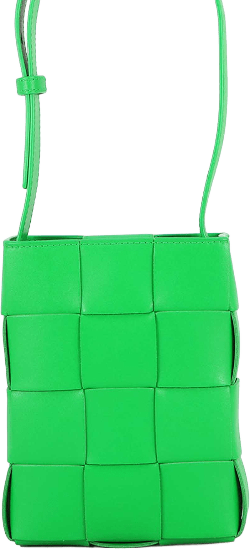 Bottega Veneta Mini Nappa Intrecciato Vertical Cassette Crossbody, från Luxclusif, i färgen grön.
